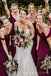 Off Shoulder Burgundy Chiffon A-line Cheap Long Custom Bridesmaid Dresses , BGB0034