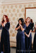 Navy Blue Velvet V-neck Cheap Long Custom Bridesmaid Dresses , BGB0044