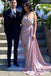 One Shoulder Satin Beaded Mermaid Cheap Long Custom Bridesmaid Dresses , BGB0051