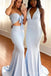 Mismatched Sky Blue Mermaid Cheap Long Custom Bridesmaid Dresses , BGB0054