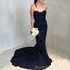 Elegant Navy Blue Sweetheart Long Custom Mermaid Bridesmaid Dresses , BGB0077