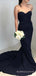 Elegant Navy Blue Sweetheart Long Custom Mermaid Bridesmaid Dresses , BGB0077