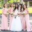 Sweetheart Pink Mermaid Long Custom Off Shoulder Bridesmaid Dresses, BGB0086