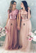 Morden A-line Tulle Sequins Cheap Long Custom Short sleeves Bridesmaid Dresses, BGB0098