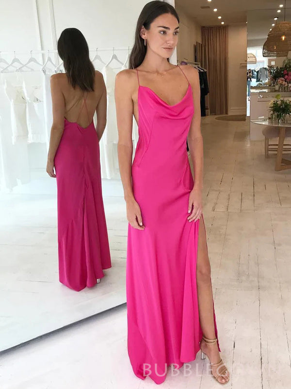 Sext Backless Spaghetti Straps Long Evening Prom Dresses, Mermaid Cheap Prom Dress, BGS0302