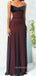 Morden Black Red Mermaid Long Evening Prom Dresses, Spaghetti Straps Chiffon Prom Dress, BGS0318