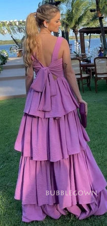 Gorgeous Purple A-line Long Evening Prom Dresses, BGS0373