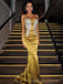 Formal Spaghetti Straps Satin Appliques Mermaid Long Evening Prom Dresses, BGS0378