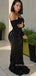 Black Sequins Mermaid Long Sleeves Long Evening Prom Dresses, BGS0408