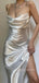 Simple Mermaid Spaghetti Straps Satin Long Prom Dresses, BGS0445