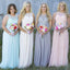 Small Round Neck Top Lace Different Colors Maxi Bridesmaid Dresses, BG51329