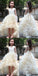 V-neck Hi-low Ivory Flower Girl Dresses, Cute Cheap Tutu Dresses, FG014