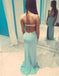 Backless Blue Sexy Mermaid Sweet Heart Long Prom Dresses, BG51150 - Bubble Gown