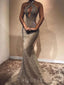 Lace Mermaid Halter Sexy Evening Long Prom Dresses, WP012