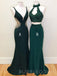 Teal Green Mermaid Evening Party Long Prom Dresses, WP006