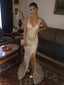 Long Gold Sequin Mermaid Shinning Cheap Prom Dresses, BG77001