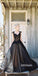 Black Applique Tulle Elegant Cheap Evening Long Prom Dress Ball Gown, BG51495