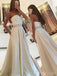 Sweetheart Light Champagne Lace Top Elegant Long Evening Prom Dress, BG51505