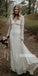 Simple V-neck Long Sleeves Dream Long Wedding Dresses, BGH045