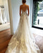 Applique Sexy Online V Neck Ivory Fashion Long Prom Wedding Dresses, BG51501 - Bubble Gown