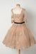 Half Sleeves Tulle Applique Lovely Affordable Short Homecoming Dresses, BG51603 - Bubble Gown