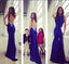 Royal Blue Open Back Popular Long Prom Dresses, BG51191