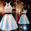 2 Pieces Open Back Lovely Beaded Short Homecoming Dresses, BG51406