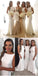 Affordable White Sexy Mermaid Long Wedding Party Bridesmaid Dresses, BG51253 - Bubble Gown