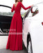 Simple Cheap Long Sleeves Side Split Elegant Formal Party Prom Dress, BGP079