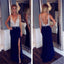 Deep V-Neck Shinning Sexy Side Slit Long Prom Dresses, BG51195