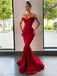 Mermaid Red Satin Sweet Heart Long Evening Prom Dresses, Custom Prom Dresses, BGS0015