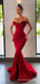 Mermaid Red Satin Sweet Heart Long Evening Prom Dresses, Custom Prom Dresses, BGS0015