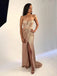 Sweet Heart Gold Sequins Strapless Long Evening Prom Dresses, Custom Prom Dress, BGS0063