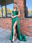 Strapless Satin Beaded Long Evening Prom Dresses, Custom Mermaid Prom Dress, BGS0074