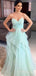 Simple A-line Tulle Strapless Long Evening Prom Dresses, Custom Prom Dress, BGS0088