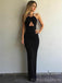 Black Halter Mermaid Long Evening Prom Dresses, Custom Prom Dress, BGS0118