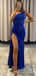 Simple Royal Blue One Shoulder Mermaid Long Evening Prom Dresses, Custom Prom Dress, BGS0123