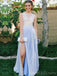 A-line Blue Tulle Appliques Long Evening Prom Dresses, Custom Prom Dress, BGS0132