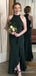 Mermaid Black Halter Side Slit  Long Evening Prom Dresses, Custom Prom Dress, BGS0136