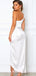 One Shoulder White Silk Satin Long Bridesmaid Dresses for Wedding Party, BN1009