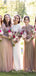 Sequin Half Sleeves A-line Tulle Long Bridesmaid Dresses , BN1036