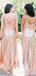 Column/Sheath Gold Sequin Spaghetti Straps Long Bridesmaid Dresses , BN1079