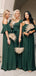 Mismatched Dark Green Chiffon A-line Long Custom Bridesmaid Dresses , BN1299