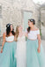 A-line Two Pieces Tulle Long Custom Bridesmaid Dresses , BN1307