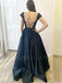 A-Line Satin Long Prom Dresses, Formal Graduation Party Evening Dresses, MR7044