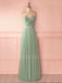 Green Simple Backless Chiffon Cheap Long Evening Prom Dresses, MR7291