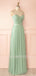 Green Simple Backless Chiffon Cheap Long Evening Prom Dresses, MR7291