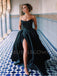 A-Line Black Satin Backless Long Evening Prom Dresses, Cheap Custom Backless Prom Dresses, MR7321