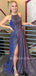 A-Line Backless Sparkle Long Evening Prom Dresses, Cheap Custom Prom Dresses,MR7329