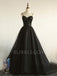 Black Tulle A-Line Cheap Long Evening Prom Dresses, Custom Prom Dress, MR7331